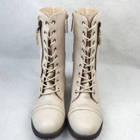 Daily Shoes Womens Mid Calf Military Lace Up Combat Boots Size 6 - Picture 3 of 11